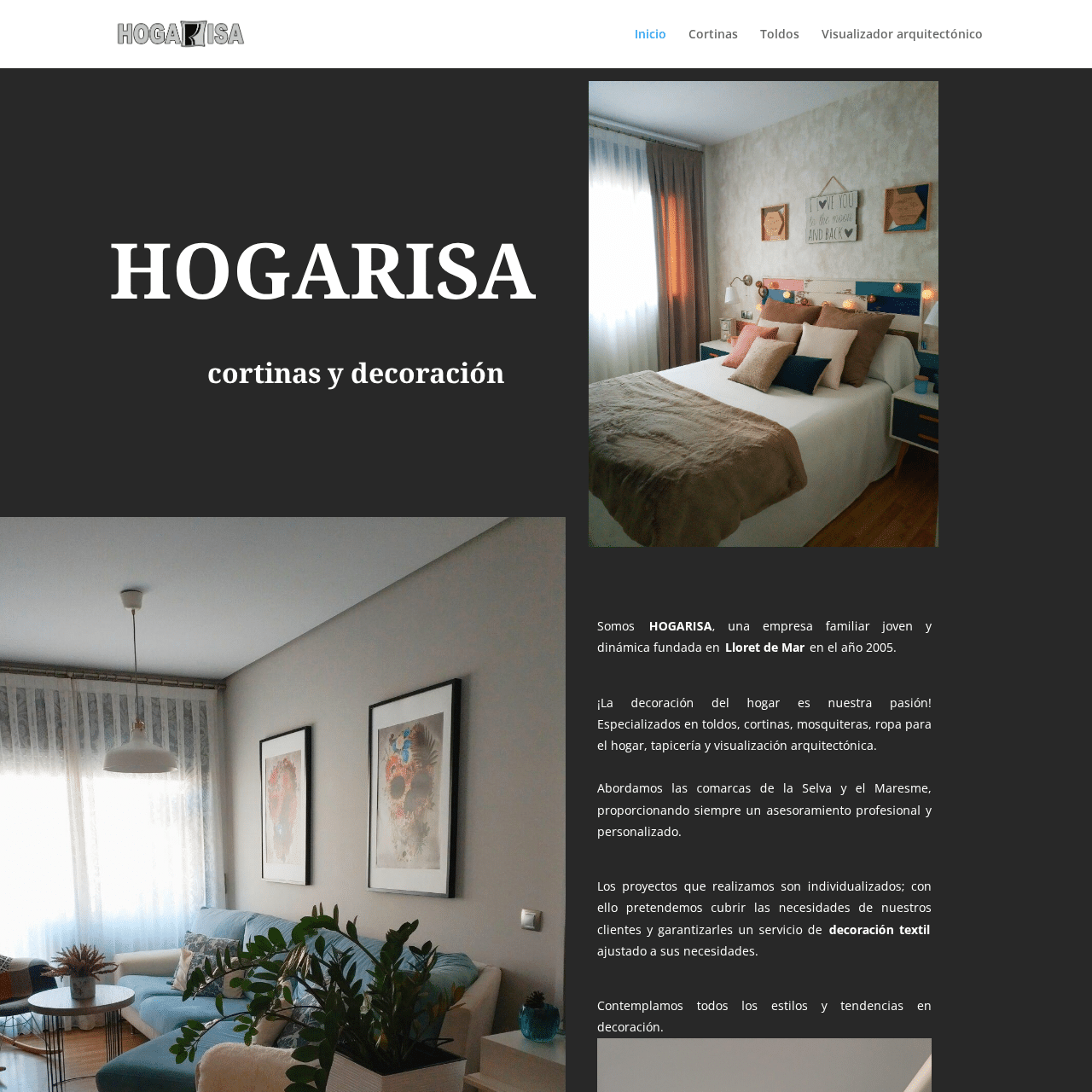 Sitio web de Hogarisa Lloret, empresa de cortinas y decoración en Lloret de Mar, diseñado por Reteed