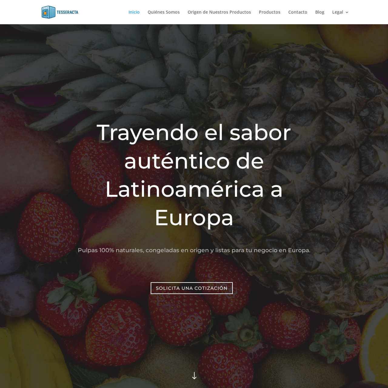 importacionestesseracta Diseño web de Importaciones Tesseracta, empresa de pulpas naturales para Europa, creado por Reteed