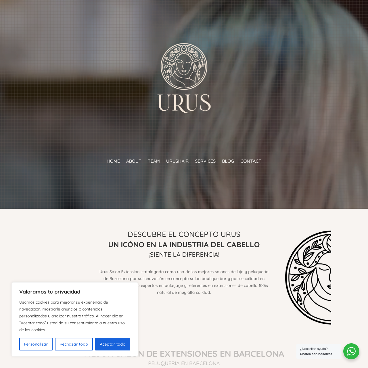 urusextension Página web de Urus Extension, salón de peluquería de lujo en Barcelona desarrollado por Reteed